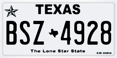 TX license plate BSZ4928