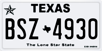 TX license plate BSZ4930