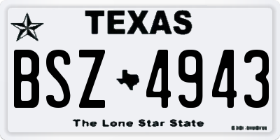 TX license plate BSZ4943