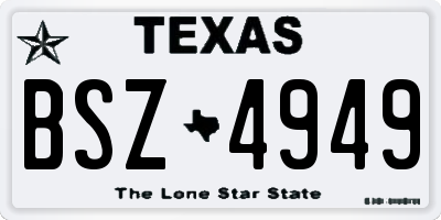 TX license plate BSZ4949