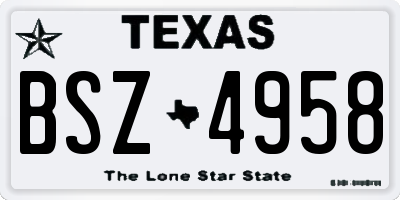 TX license plate BSZ4958