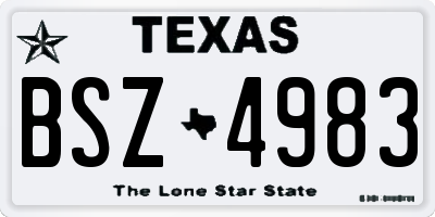 TX license plate BSZ4983
