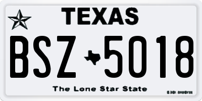TX license plate BSZ5018
