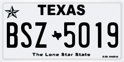 TX license plate BSZ5019