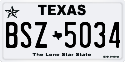 TX license plate BSZ5034