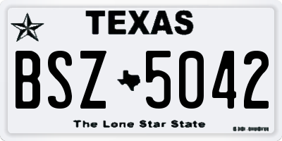 TX license plate BSZ5042