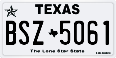 TX license plate BSZ5061