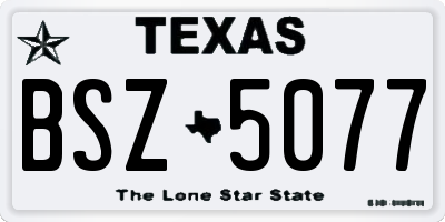 TX license plate BSZ5077