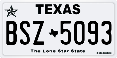 TX license plate BSZ5093