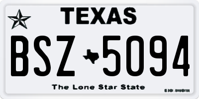 TX license plate BSZ5094