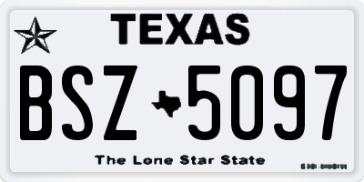 TX license plate BSZ5097