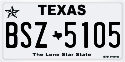 TX license plate BSZ5105