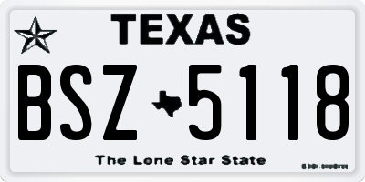 TX license plate BSZ5118