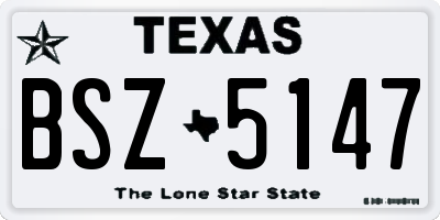 TX license plate BSZ5147
