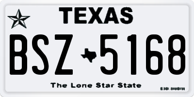 TX license plate BSZ5168