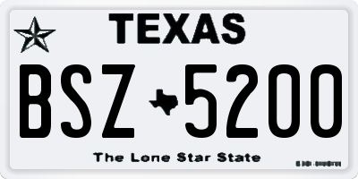 TX license plate BSZ5200