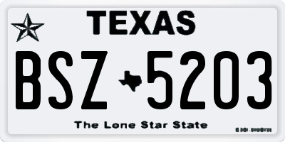 TX license plate BSZ5203