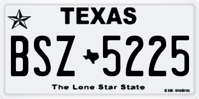 TX license plate BSZ5225