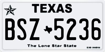 TX license plate BSZ5236