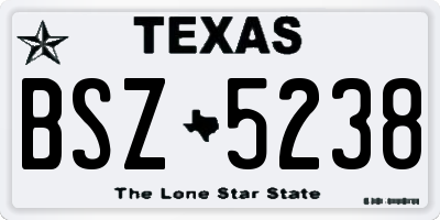 TX license plate BSZ5238