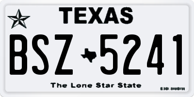 TX license plate BSZ5241