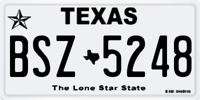 TX license plate BSZ5248
