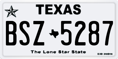 TX license plate BSZ5287