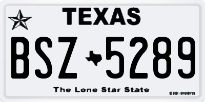 TX license plate BSZ5289