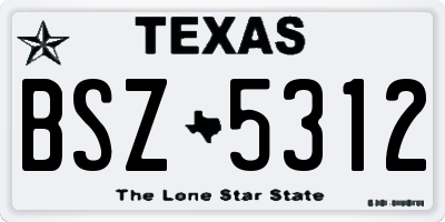 TX license plate BSZ5312