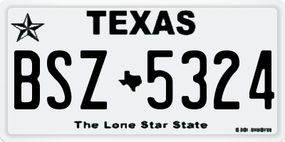 TX license plate BSZ5324