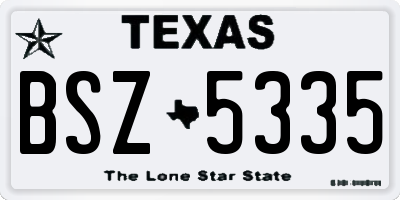 TX license plate BSZ5335