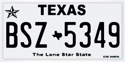 TX license plate BSZ5349