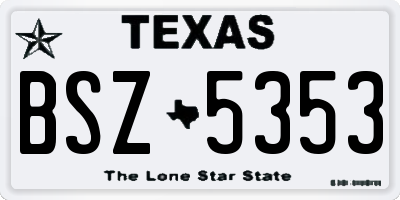 TX license plate BSZ5353