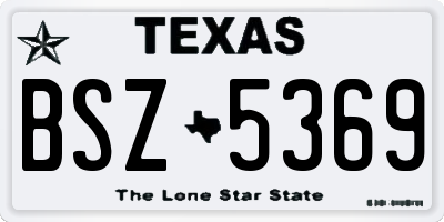 TX license plate BSZ5369