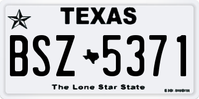 TX license plate BSZ5371