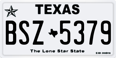 TX license plate BSZ5379