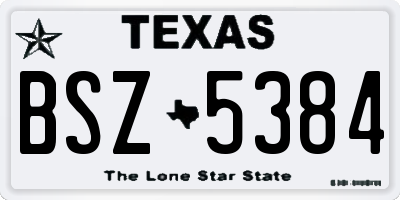 TX license plate BSZ5384
