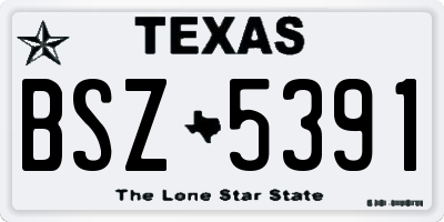 TX license plate BSZ5391