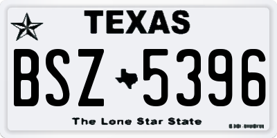 TX license plate BSZ5396