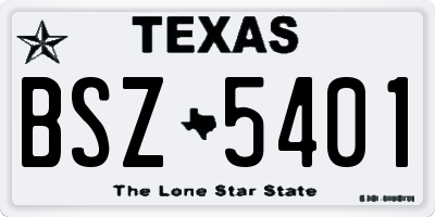 TX license plate BSZ5401