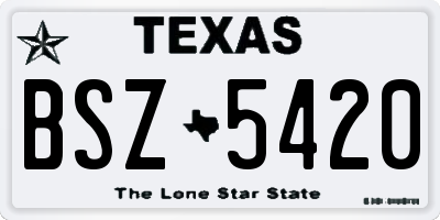 TX license plate BSZ5420
