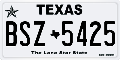 TX license plate BSZ5425
