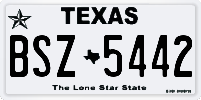 TX license plate BSZ5442