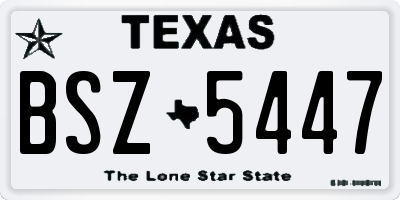 TX license plate BSZ5447