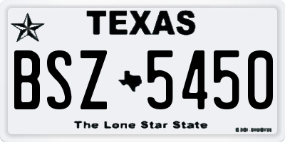 TX license plate BSZ5450