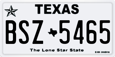 TX license plate BSZ5465