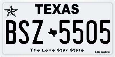 TX license plate BSZ5505