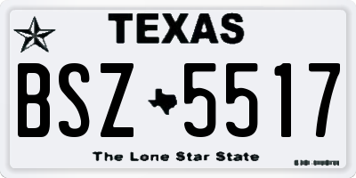 TX license plate BSZ5517