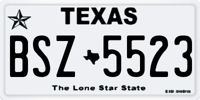 TX license plate BSZ5523