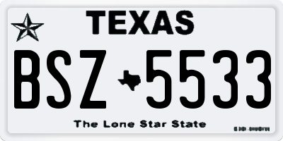 TX license plate BSZ5533